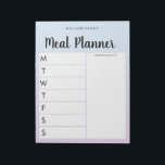 Bloc-note Planificateur de repas hebdomadaire familial perso<br><div class="desc">Bloc-notes personnalisé pour la planification des repas de la semaine familiale. Créez un planificateur de repas personnalisé pour votre cuisine familiale. Espace pour écrire des plans de repas pour chaque jour de la semaine. Ajoutez également des épiceries et plus à l'organisateur de la liste d'achats. Il est doté d'une police...</div>