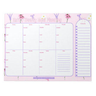 Bloc-note Planificateur de repas hebdomadaire personnalisabl