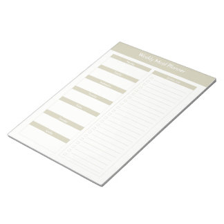 Bloc-note Planificateur de repas hebdomadaire - Taupe