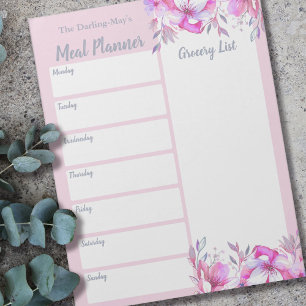 Bloc-note Planificateur de Repas Personnalisé Liste de Cours
