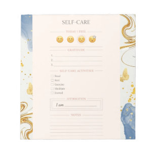 Bloc-note Planificateur de soins personnels rose blush or lu