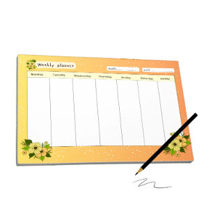 Bloc-note Planificateur hebdomadaire avec fleurs