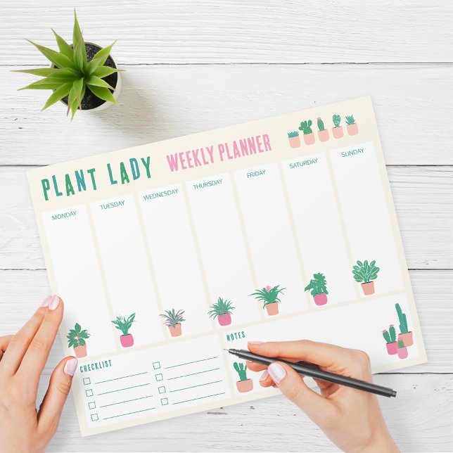 Bloc-note Planificateur Hebdomadaire Dame des Plantes (Créateur téléchargé)