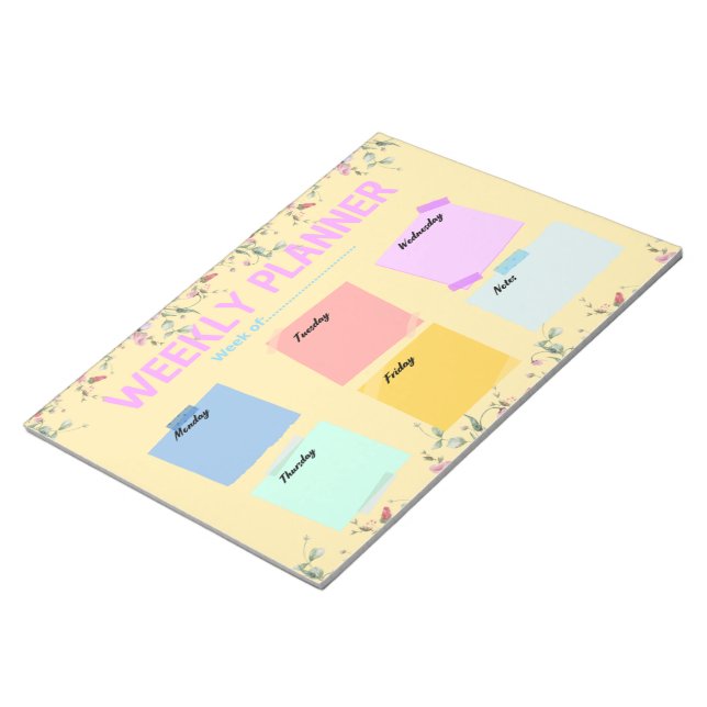 Bloc-note Planificateur hebdomadaire de l'enseignant retour  (Incliné)