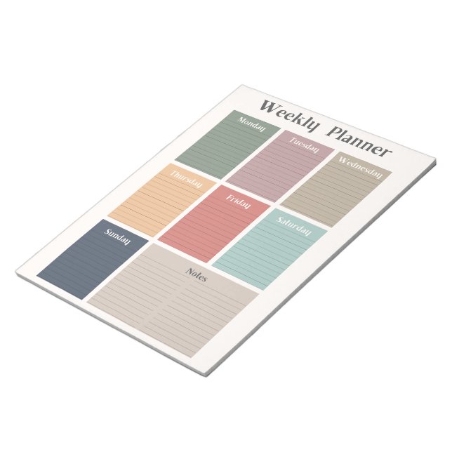 Bloc-note Planificateur hebdomadaire, début dimanche (Incliné)