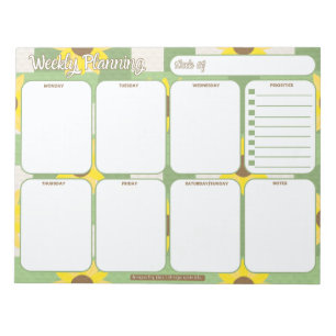 Bloc-note Planificateur hebdomadaire Motif Plaid