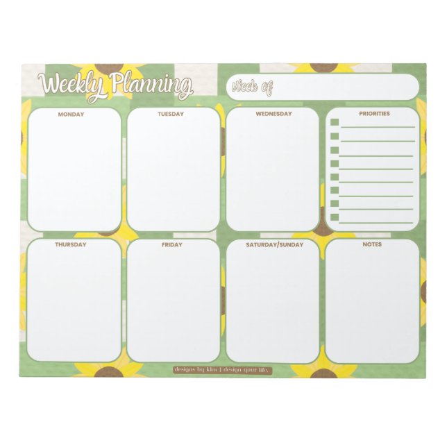 Bloc-note Planificateur hebdomadaire | Motif Plaid (Devant)