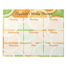 Planificateur hebdomadaire Orange Citron Lime