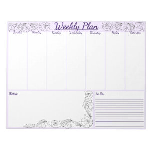 Bloc-note Planificateur hebdomadaire - Pad, Pour ces plans h