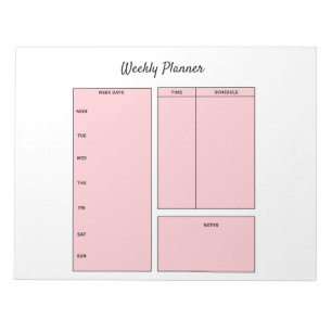 Bloc-note planificateur hebdomadaire personnalisé simple lis