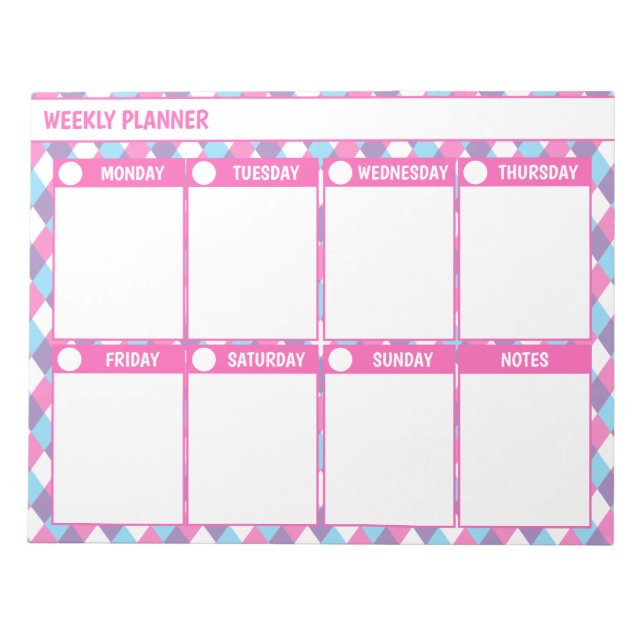 Bloc-note Planificateur hebdomadaire simple (Devant)