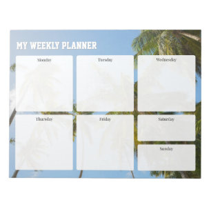 Bloc-note Planificateur hebdomadaire Tropical Pams pour les