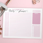 Bloc-note Planificateur horaire simple rose de 6h00 à 22h00<br><div class="desc">Si vous aimez être organisé à toutes les heures de la journée,  ce planificateur personnalisé est parfait pour vous. Avec des teintes roses et des combinaisons de polices modernes,  ce modèle est simple à utiliser et entièrement personnalisable.</div>
