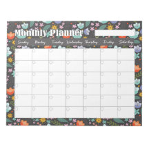 Planificateur mensuel Fleurs colorées de printemps