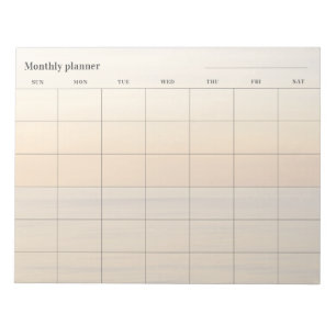 Bloc-note Planificateur mensuel minimaliste (pastel), titre