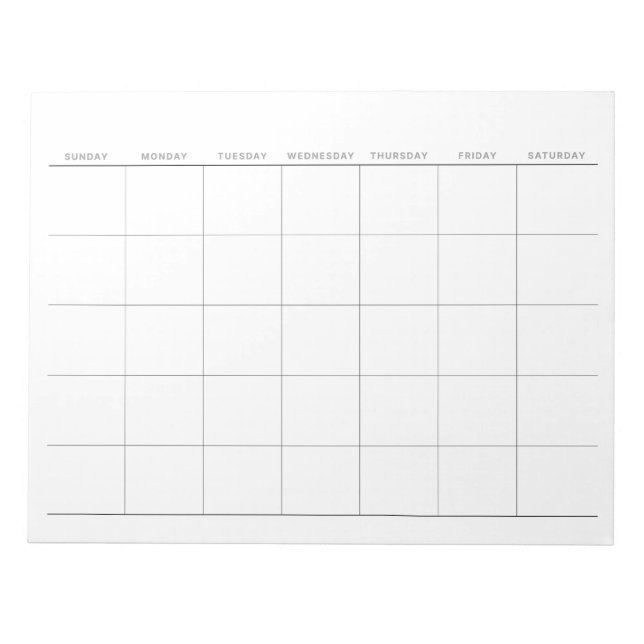 Bloc-note Planificateur mensuel minimaliste simple (Devant)