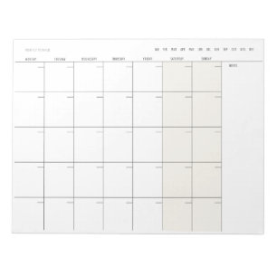 Bloc-note Planificateur mensuel moderne