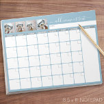 Bloc-note Planificateur mensuel - script moderne et photo bl<br><div class="desc">Un design girly mais haut de gamme dans des couleurs fraîches et joyeuses. Si vous devez ajuster le texte ou les couleurs, cliquez sur le bouton customiser et apporter des modifications. Parfait pour commencer le Nouvel An et rester organisé avec ce calendrier. Un outil d'organisation parfait pour n'importe quel bureau...</div>
