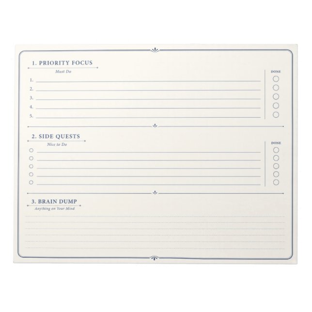 Bloc-note Planificateur prioritaire neurodivergent Autisme T (Devant)