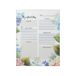 Bloc-note Planificateur quotidien avec bordure florale éléga