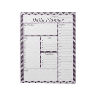 Bloc-note Planificateur quotidien Chevron Violet