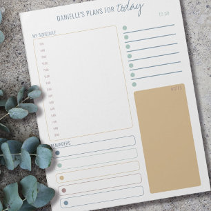Bloc-note Planificateur quotidien moderne calendrier notes e