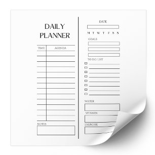 Bloc-note Planificateur quotidien noir et blanc Liste de tâc
