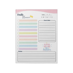 Bloc-note Planificateur quotidien Pastel - Liste de tâches,