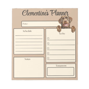 Bloc-note Planificateur quotidien personnalisé Labrador choc