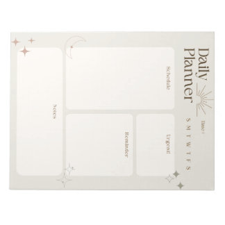 Bloc-note Planificateur quotidien simple avec notes et rappe