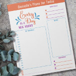 Bloc-note Planificateur quotidien Tous les jours Devis Objec<br><div class="desc">Personnalisé Daily Planner en bleu orange et violet avec des sections pour votre emploi du temps,  notes,  objectifs et rappels. Il est écrit avec une citation motivationnelle .. "Chaque jour est un nouveau départ". Ce bloc-notes déchiré est imprimé sur chaque page pour vous dernier pendant 40 jours.</div>