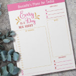 Bloc-note Planificateur Quotidien Tous Les Jours Devis Objec<br><div class="desc">Personnalisé Daily Planner en rose rouge et jaune avec des sections pour votre programme,  notes,  objectifs et rappels. Il est écrit avec une citation motivationnelle .. "Chaque jour est un nouveau départ". Ce bloc-notes déchiré est imprimé sur chaque page pour vous dernier pendant 40 jours.</div>