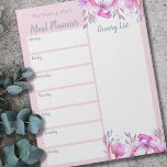 Bloc-note Planneur de repas personnalisé Liste d'épicerie Ro<br><div class="desc">Bloc-notes rose floral que vous pouvez personnaliser avec votre nom ou votre nom de famille. Vous pouvez également modifier les en-têtes qui lisent actuellement le planificateur de repas et la liste des épiceries. Donc, si vous préférez le plan de jour et la liste de choses à faire par exemple, le...</div>