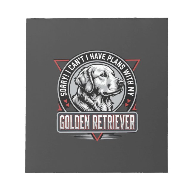 Bloc-note Plans de retriever doré Conception de badge de chi (Devant)