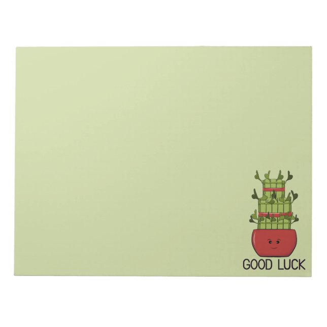 Bloc-note Plante de bambou chanceux avec salutation (Devant)