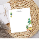 Bloc-note Plante Lover Watercolor House Plantes Personnalisé<br><div class="desc">Ces blocs-notes magnifiques sont dotés de plantes d'aquarelle et de votre texte personnalisé.</div>