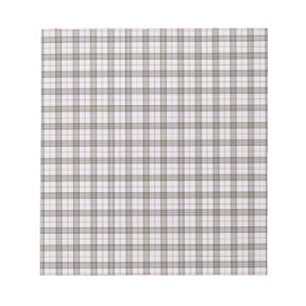 Bloc-note Plaque tartane gris mode