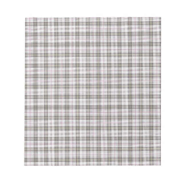 Bloc-note Plaque tartane gris mode (Devant)