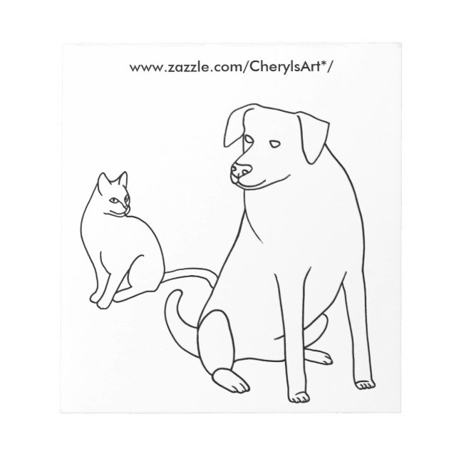 Bloc-note Plaques de coloriage pour chats et chiens (Devant)