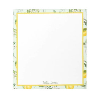 Bloc-note Plaques de cuisson au citron et aux fleurs personn