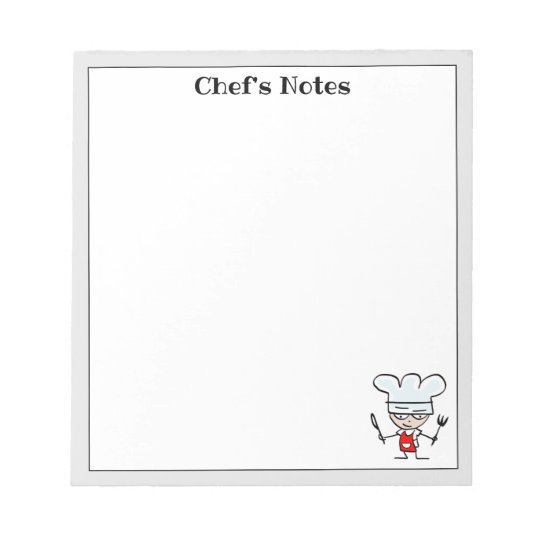 Bloc Note Plaquettes De Cuisine Personnalisees Avec Dessin D Zazzle Fr