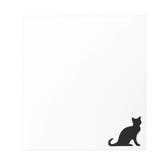 Bloc-note Plaquettes de notes de chat noir | Silhouette du c (Devant)
