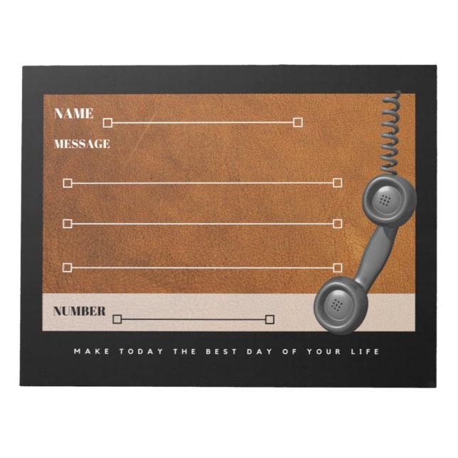 Bloc-note Plaquettes de notes du secrétaire de message télép (Devant)