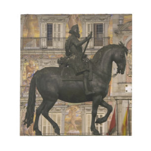 Bloc-note Plaza Mayor avec la statue de Filipe III, Madrid,