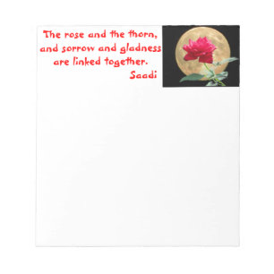 Bloc-note Pleine lune et Rose rouge avec devis