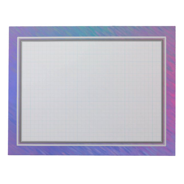 Bloc-note Pluie Plasma Bleu Grille 8,5 x 11 (Devant)