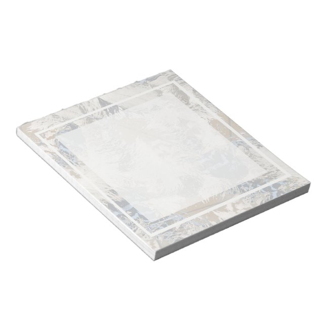 Bloc-note plumes de hibou, gris, beige et bleu (Incliné)