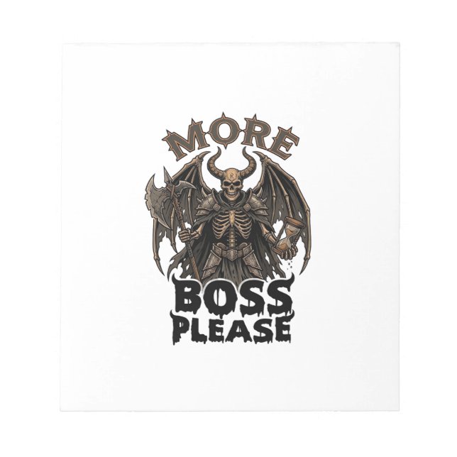 Bloc-note Plus de Boss S'il Vous Plaît Halloween Démon Squel (Devant)