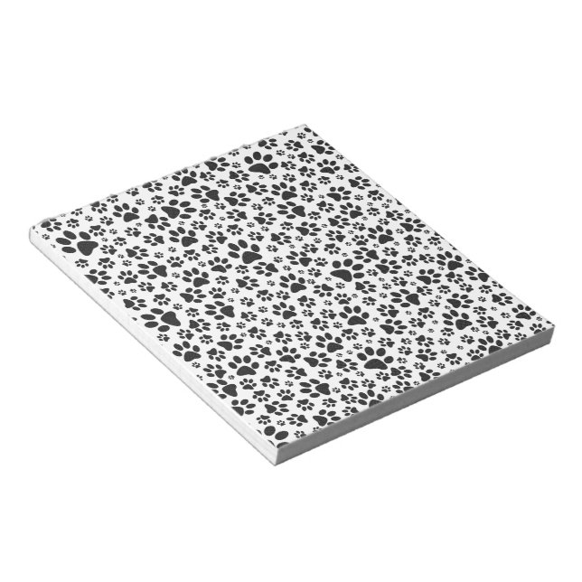 Bloc-note Poches de chien noir et blanc Poka Dot (Incliné)