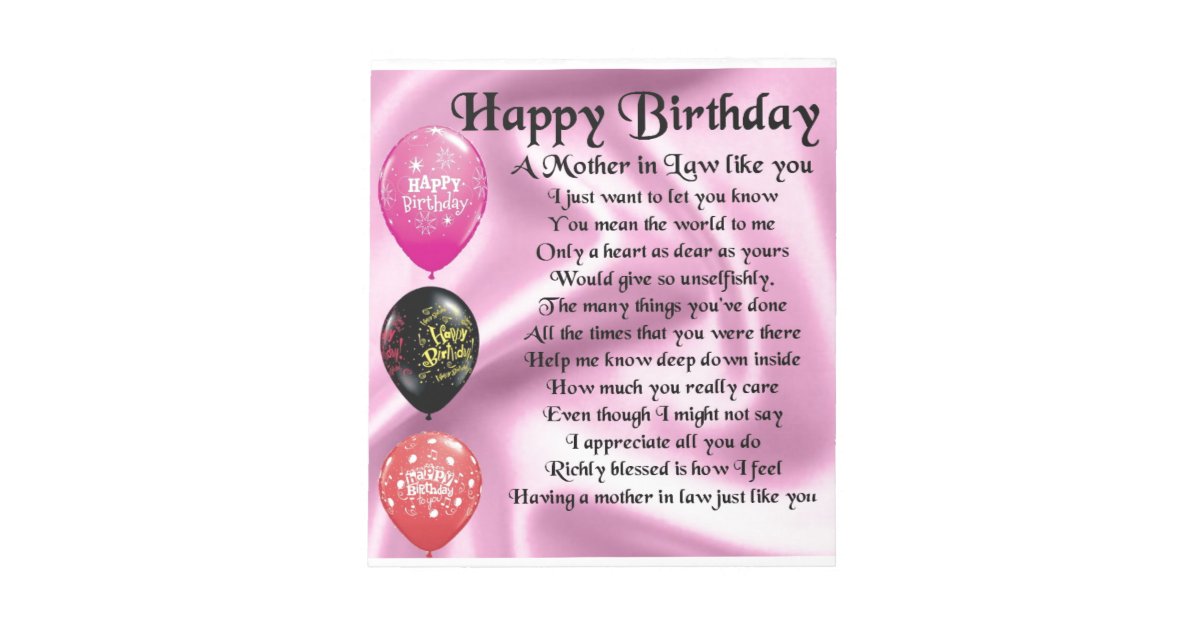 Bloc Note Poeme De Belle Mere Joyeux Anniversaire Zazzle Fr Bloc Note Poeme De Belle Mere Joyeux Anniversaire Zazzle Fr